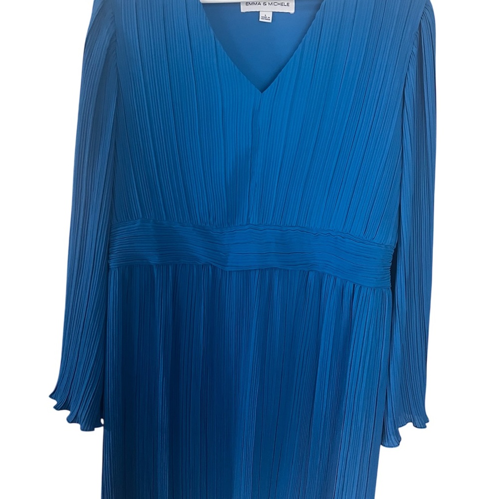 Emma & Michele Vibrant Blue Long Sleeve Dress